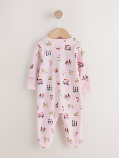 Pink Cath Kidston London Baby Sleepsuit