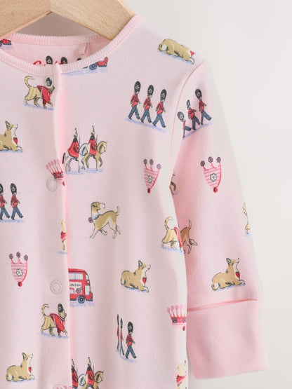 Pink Cath Kidston London Baby Sleepsuit
