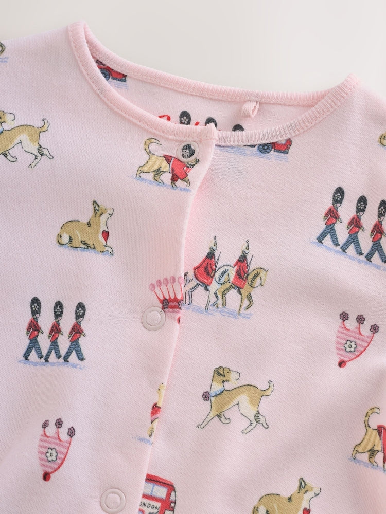 Pink Cath Kidston London Baby Sleepsuit