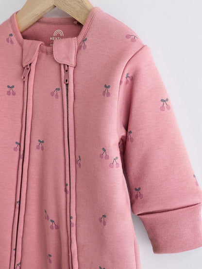 Pink Cherry 2.5 TOG Wadded Baby Sleepsuit