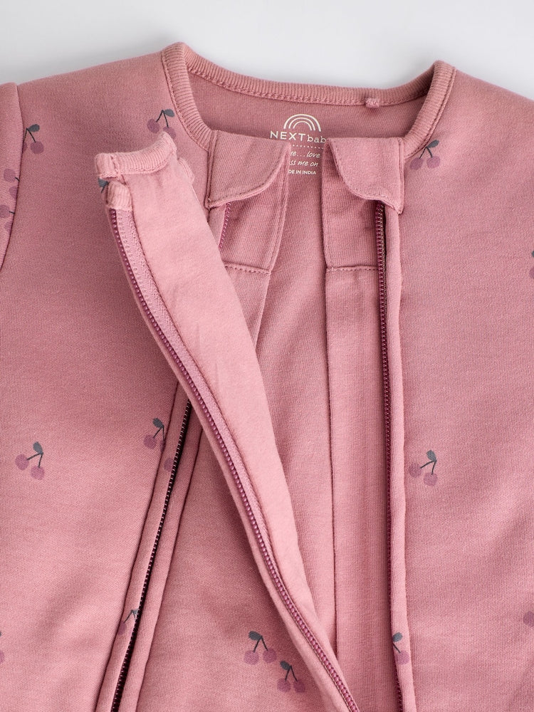 Pink Cherry 2.5 TOG Wadded Baby Sleepsuit