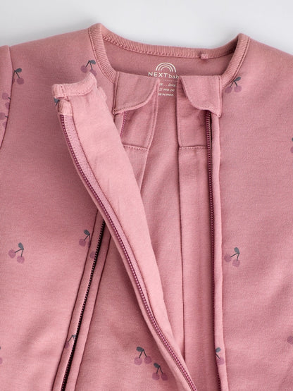 Pink Cherry 2.5 TOG Wadded Baby Sleepsuit