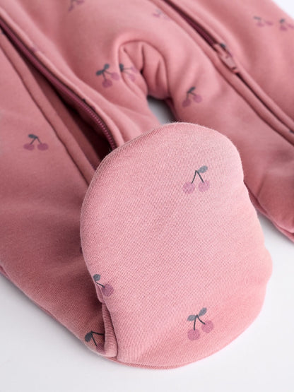 Pink Cherry 2.5 TOG Wadded Baby Sleepsuit