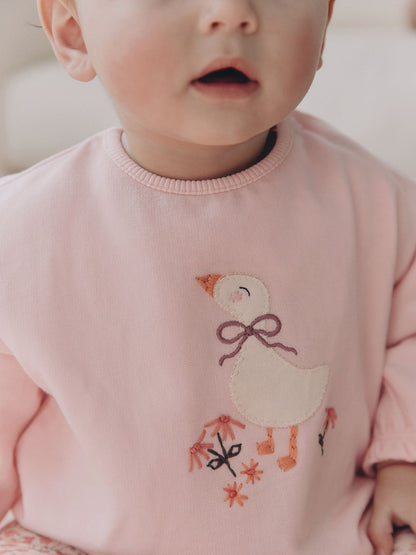 Pink Duck Sweat Top and Leggings Set Immediate