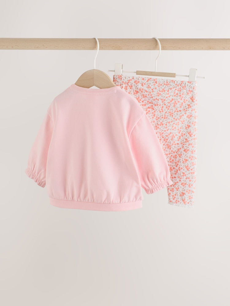 Pink Duck Sweat Top and Leggings Set Immediate