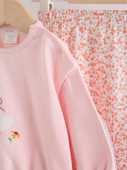 Pink Duck Sweat Top and Leggings Set Immediate