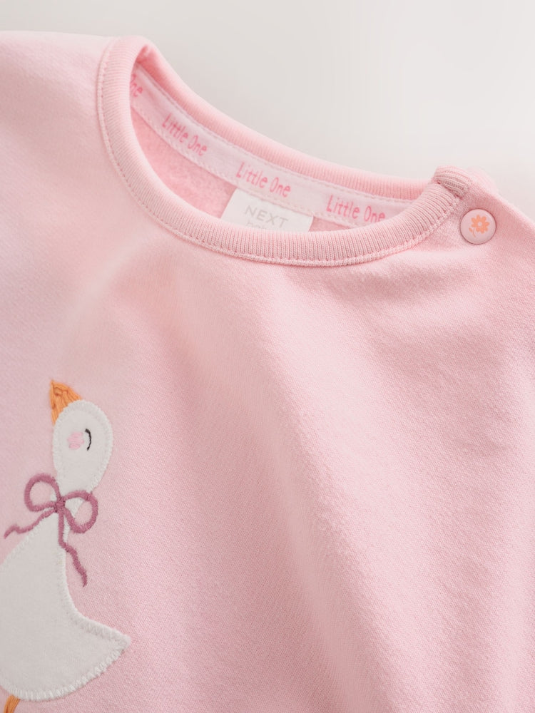 Pink Duck Sweat Top and Leggings Set Immediate
