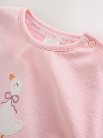 Pink Duck Sweat Top and Leggings Set Immediate