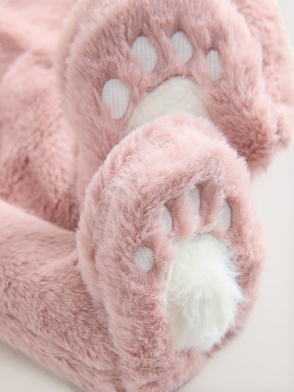 Pink Faux Fur Baby Bunny Pramsuit Immediate