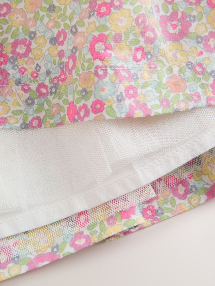 Pink Floral Woven Baby Dress and Knickers Set 2 Piece (0mths-2yrs)