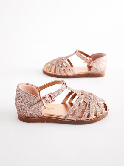 Pink Glitter Fisherman Occasion Sandals Immediate