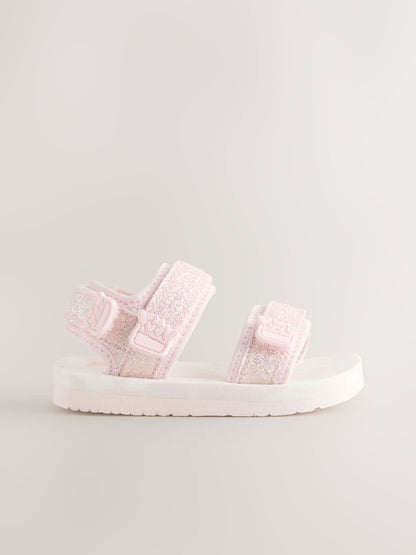 Pink Glitter Trekker Sandals Immediate