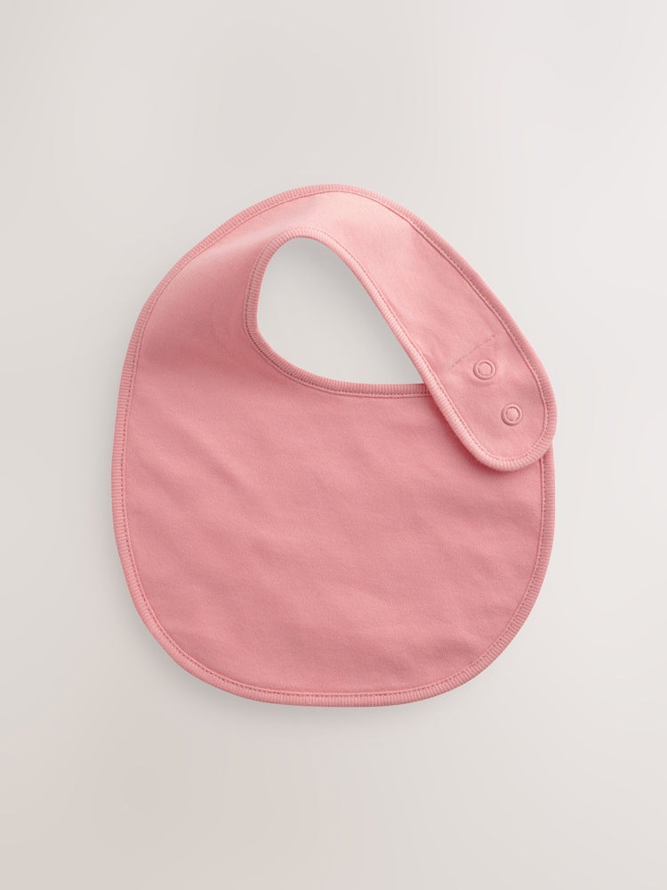 Pink Plain 5 Pack Baby Bibs