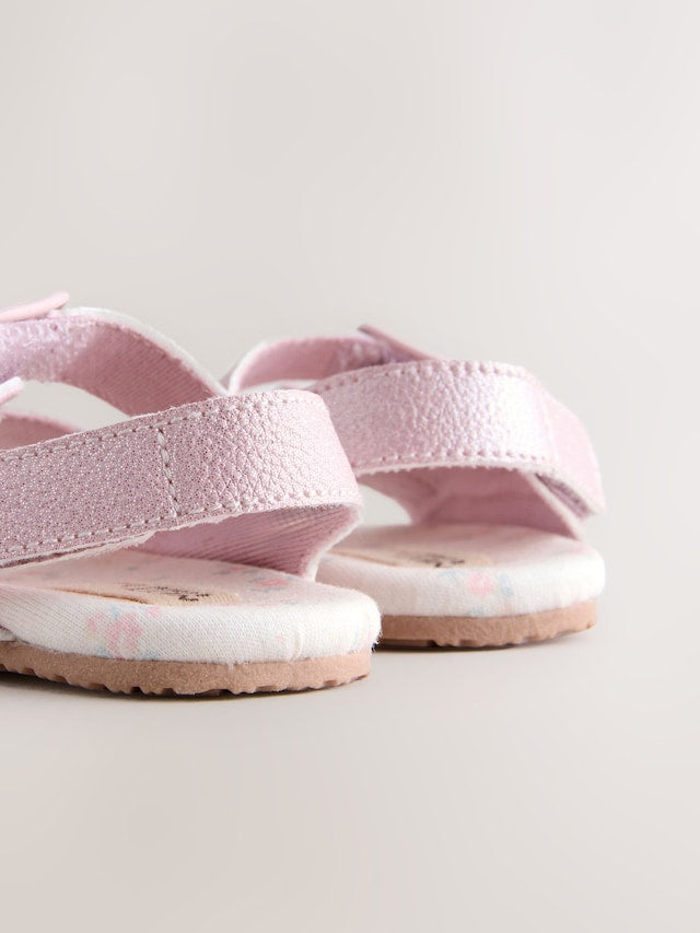 Pink Shimmer Touch and Fasten Baby Sandals Immediate