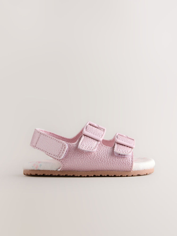 Pink Shimmer Touch and Fasten Baby Sandals Immediate