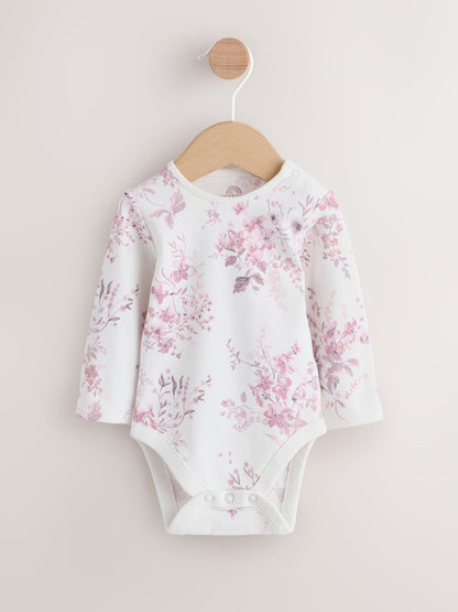 Purple/ White Cord Baby Romper and Long Sleeve Bodysuit and Tights 3 Piece Set Immediate