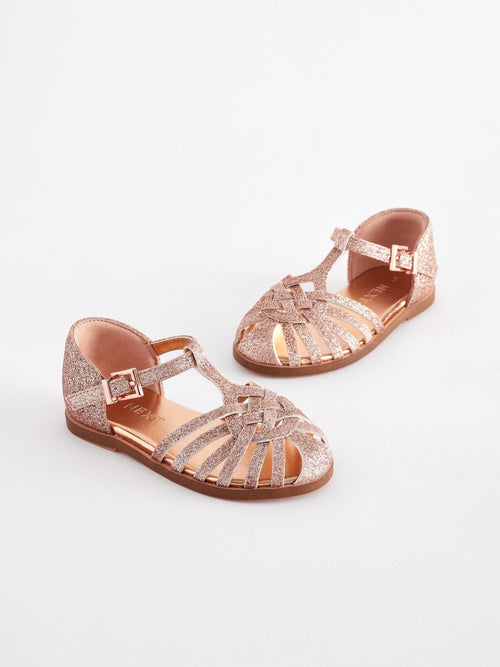 Pink Glitter Fisherman Occasion Sandals image 1