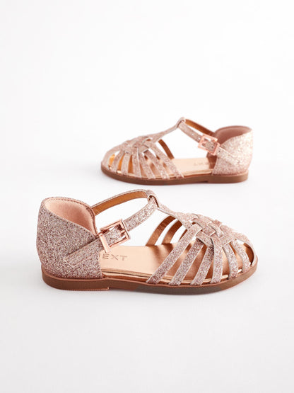 Pink Glitter Fisherman Occasion Sandals image 4