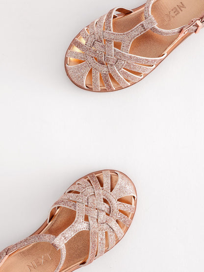 Pink Glitter Fisherman Occasion Sandals image 6