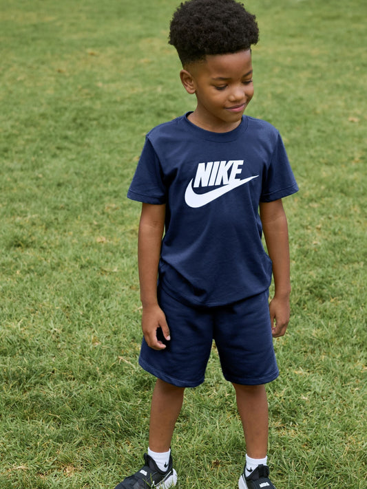 Nike Navy Club T-Shirt and Shorts Set image 1