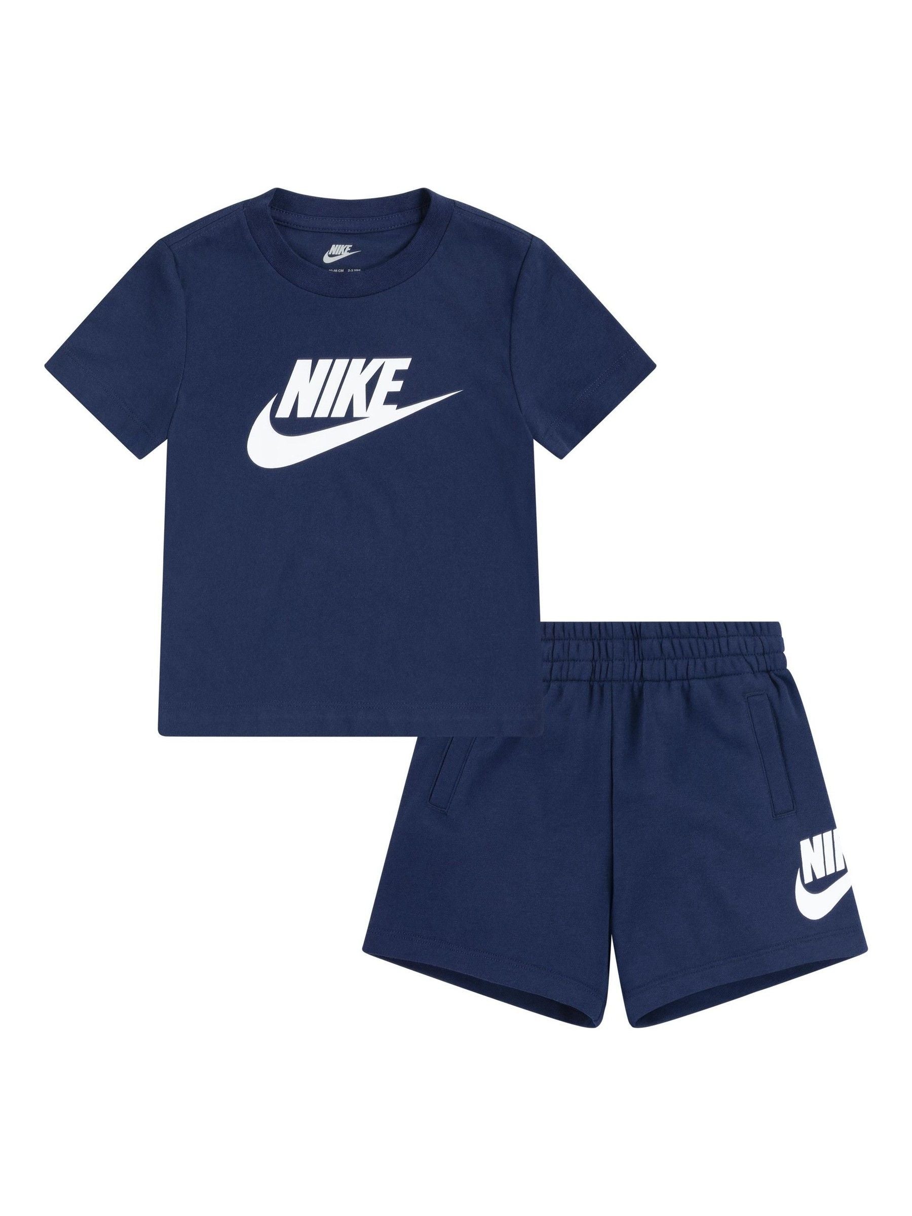 Nike Navy Club T-Shirt and Shorts Set image 3
