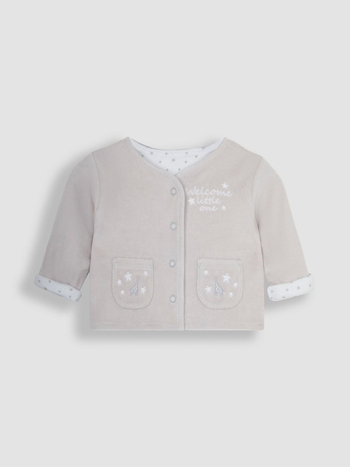 JoJo Maman Bébé Grey 2-Piece Welcome Little One Sleepsuit & Jacket Set image 3