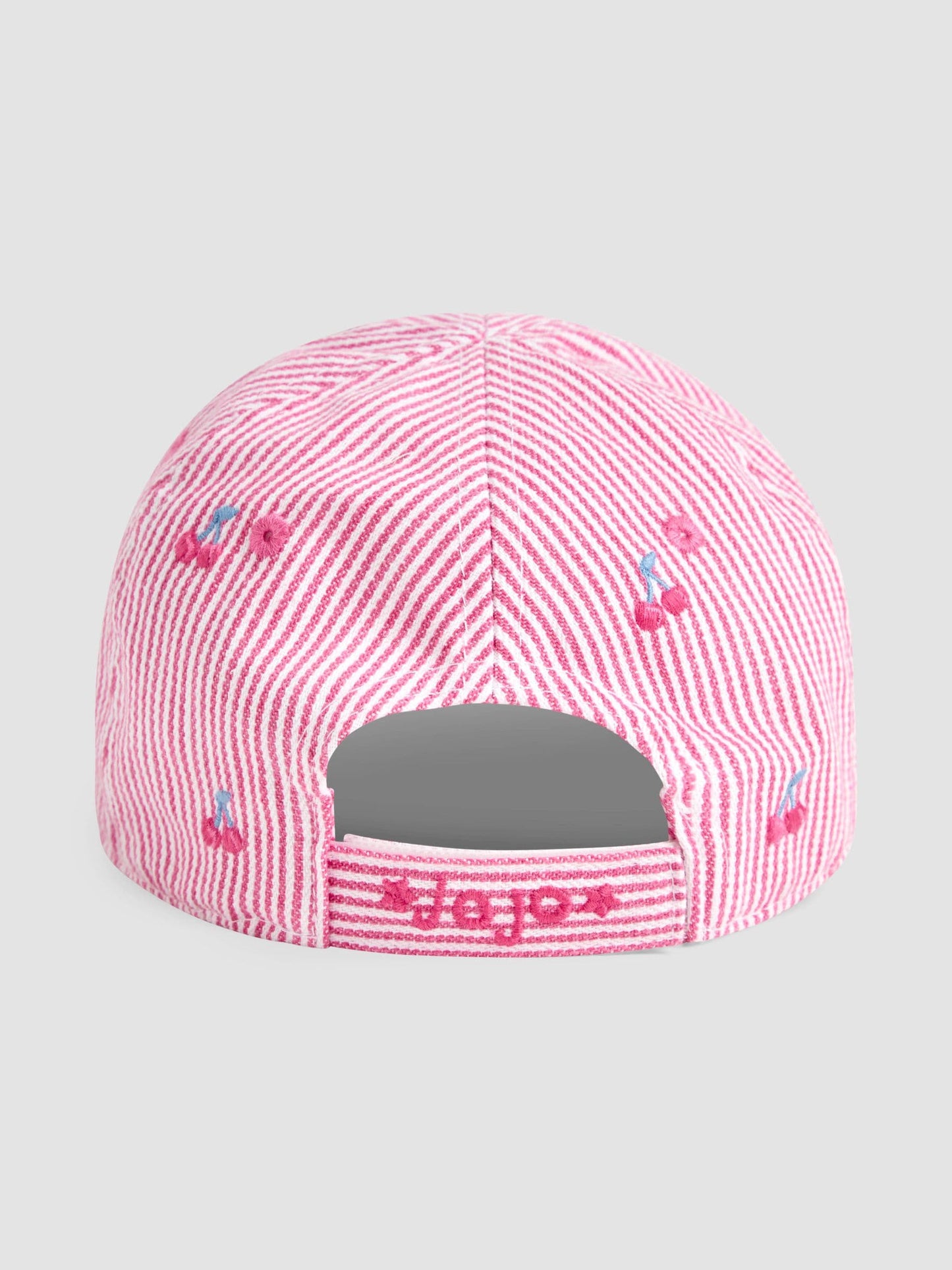 JoJo Maman Bébé Pink Cherry Embroidered Cap image 3