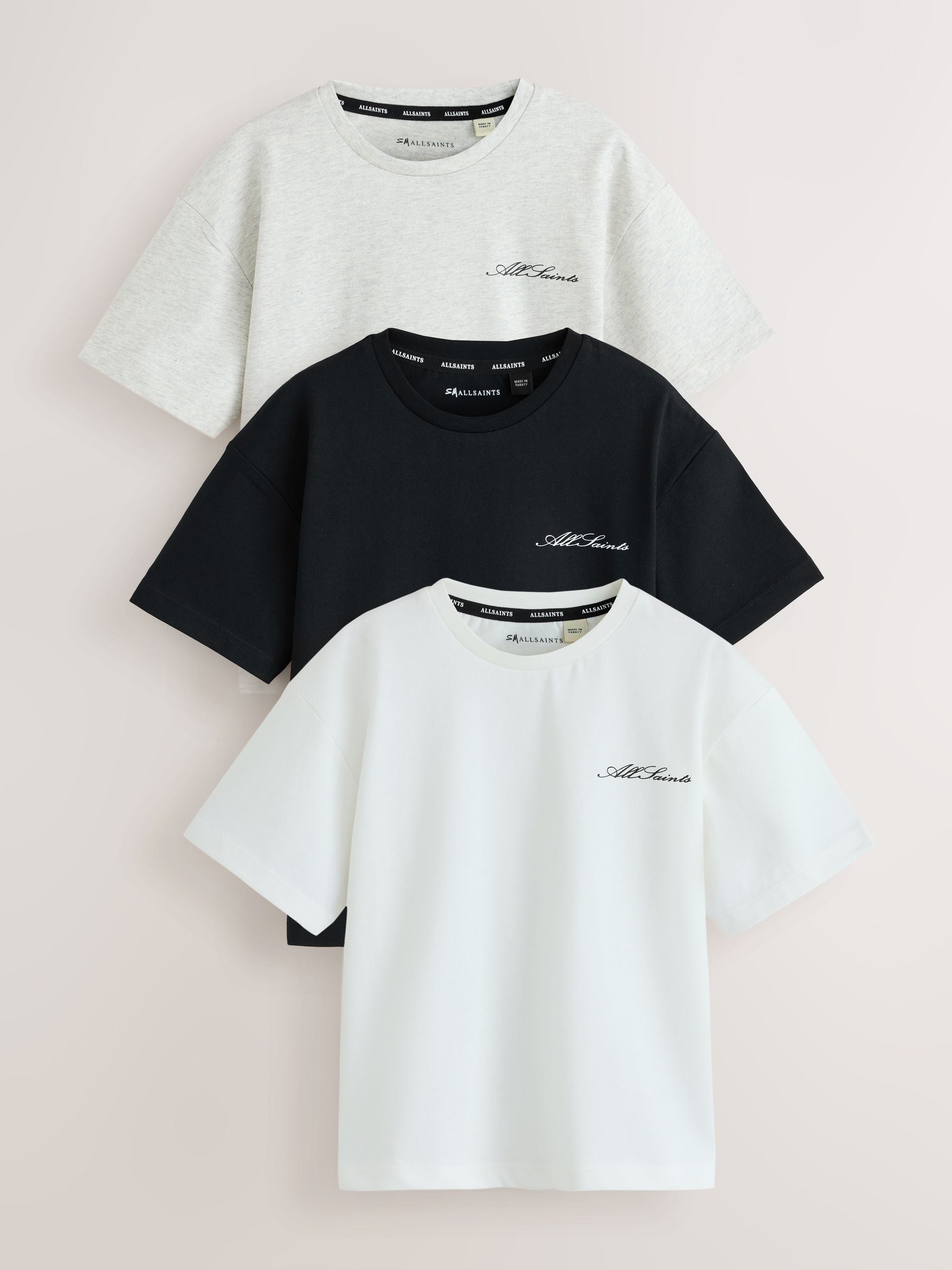 Dsiney Kidz - smALLSAINTS Black/White Script Crew Neck Relaxed T-Shirts 3 Pack image 1