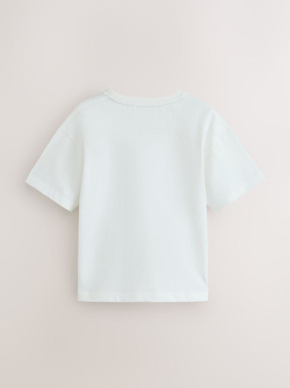 Dsiney Kidz - smALLSAINTS Black/White Script Crew Neck Relaxed T-Shirts 3 Pack image 3