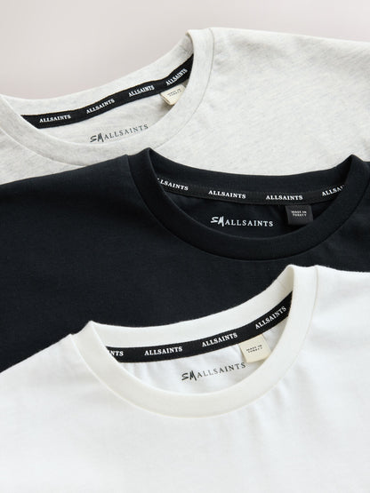 Dsiney Kidz - smALLSAINTS Black/White Script Crew Neck Relaxed T-Shirts 3 Pack image 7