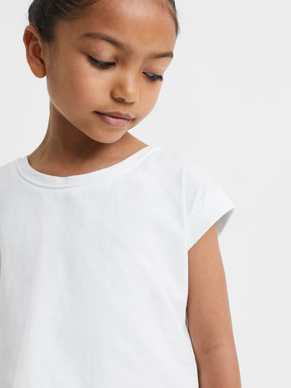 Dsiney Kidz - Reiss White Terry 4-9 yrs Cotton Crew Neck Crop Top image 4