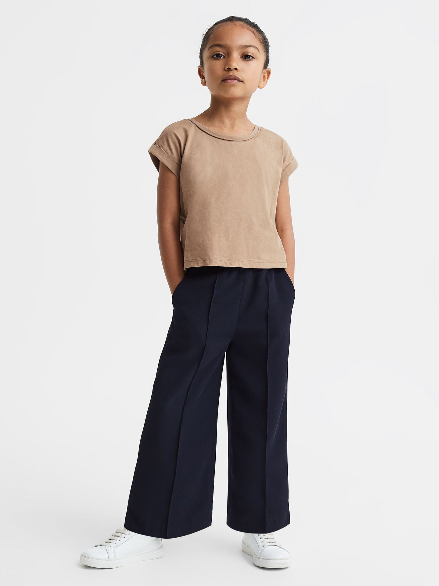 Dsiney Kidz - Reiss Camel Terry 9-13 yrs Cotton Crew Neck Crop Top image 3