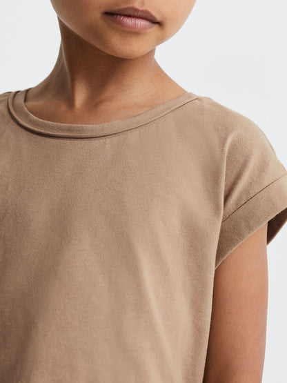 Dsiney Kidz - Reiss Camel Terry 9-13 yrs Cotton Crew Neck Crop Top image 4