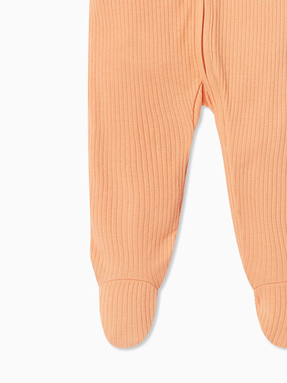 MORI Orange MORI Cotton Ribbed Zip Up Sleepsuit image 4