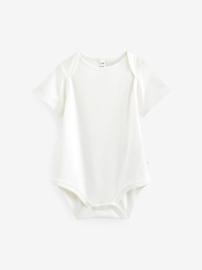 MORI White Short Sleeve Envelope Neckline Bodysuit image 1