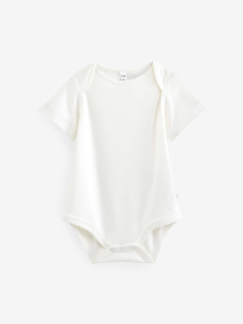 MORI White Short Sleeve Envelope Neckline Bodysuit image 1