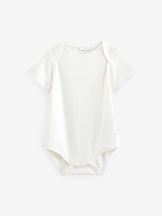 MORI White Short Sleeve Envelope Neckline Bodysuit image 1