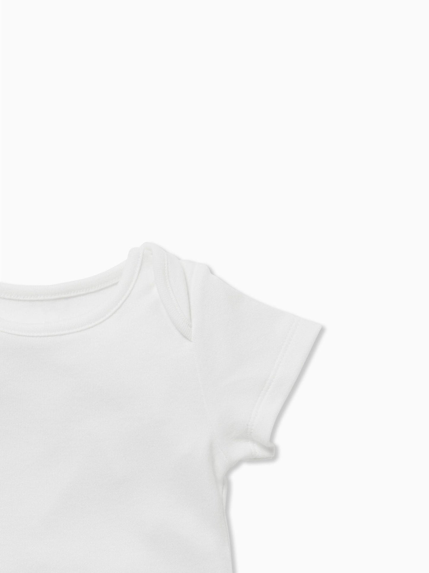 MORI White Short Sleeve Envelope Neckline Bodysuit image 2