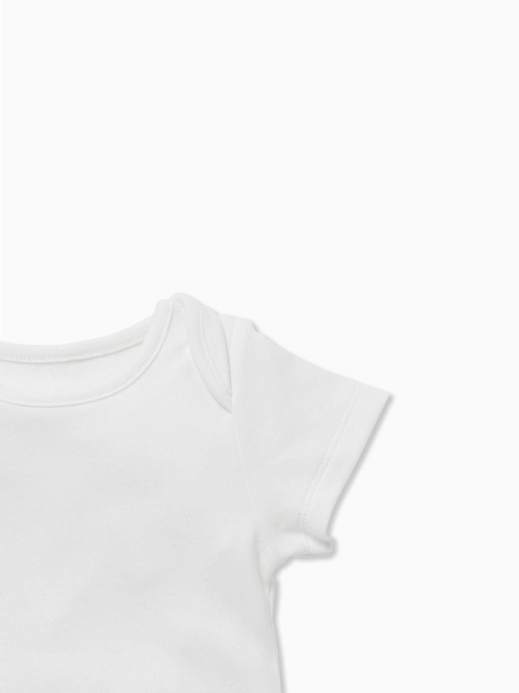 MORI White Short Sleeve Envelope Neckline Bodysuit image 2