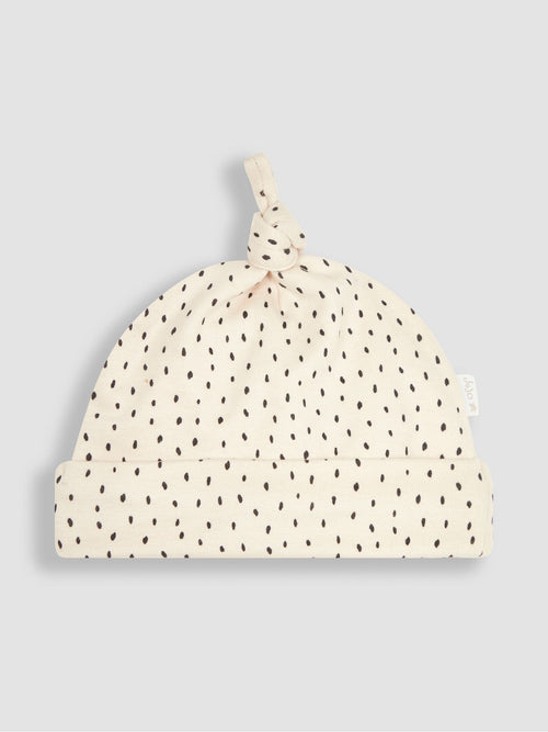 JoJo Maman Bébé Stone Spot Print Cotton Baby Hat image 1