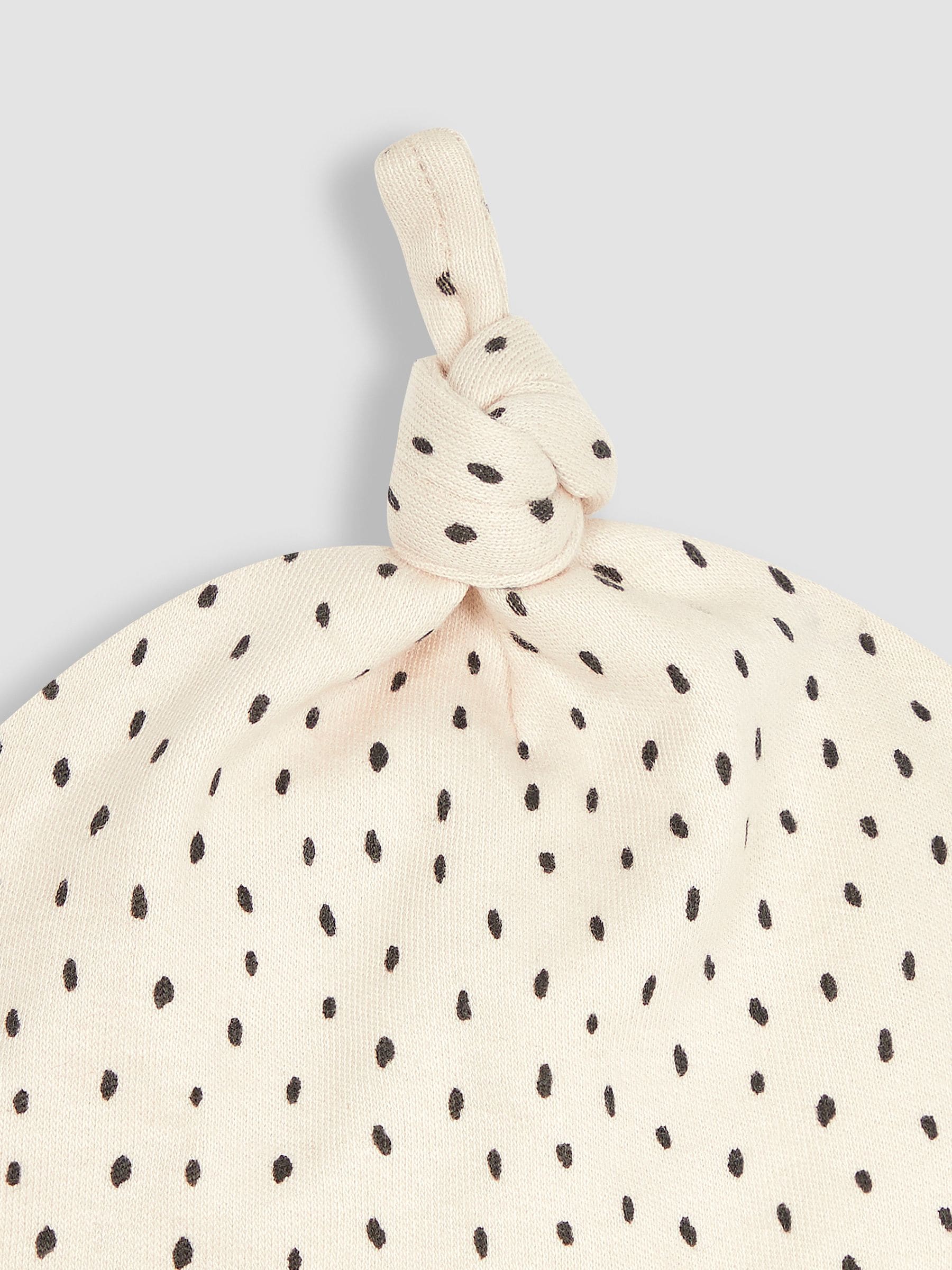 JoJo Maman Bébé Stone Spot Print Cotton Baby Hat image 2