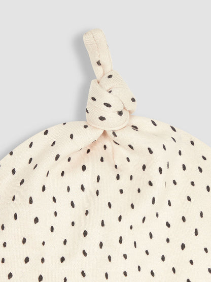 JoJo Maman Bébé Stone Spot Print Cotton Baby Hat image 2