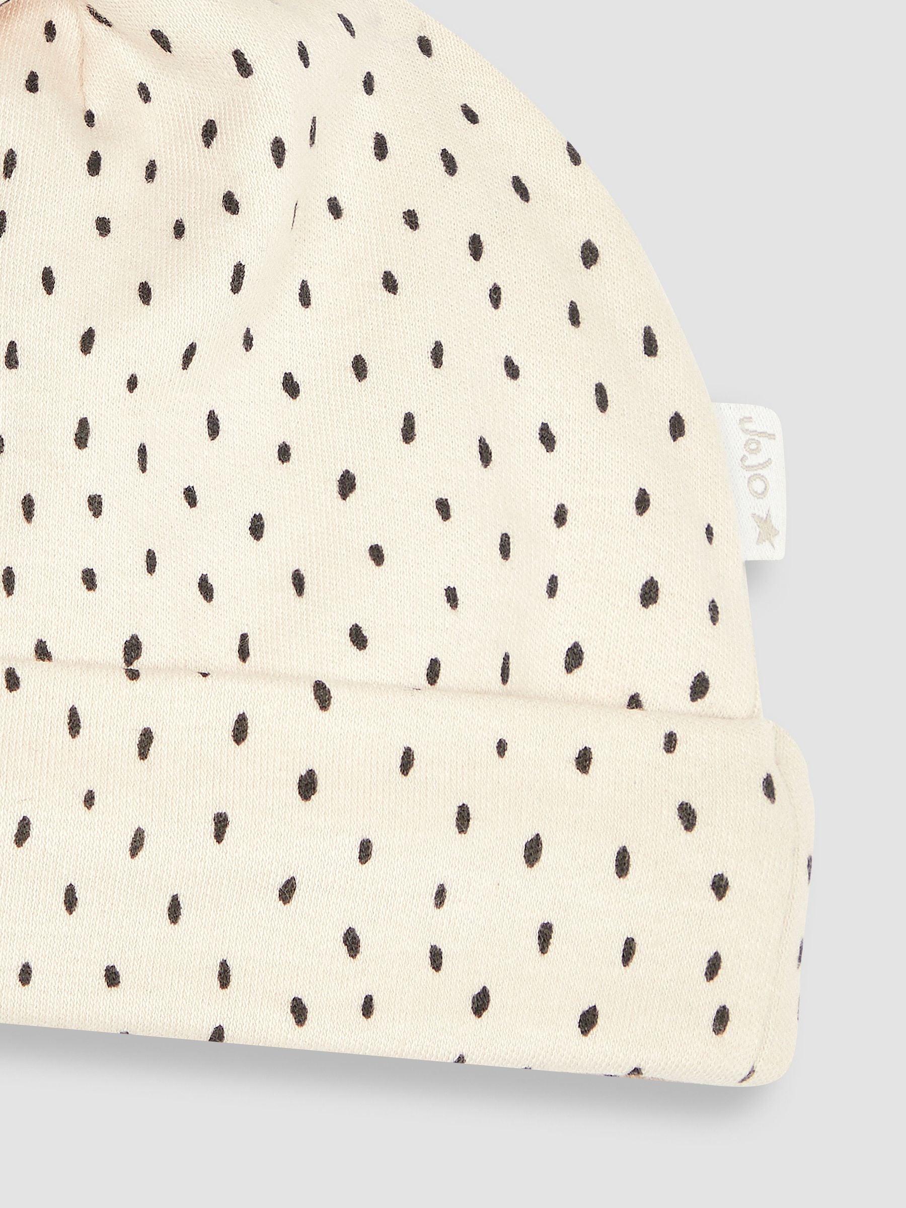 JoJo Maman Bébé Stone Spot Print Cotton Baby Hat image 3