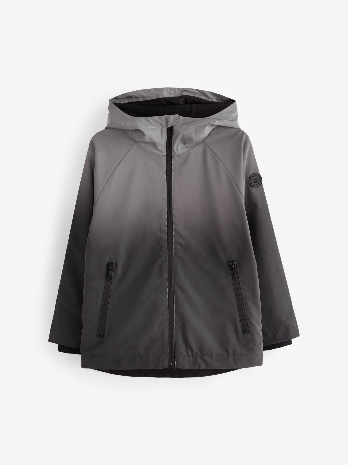 Grey Reflective Waterproof Fleece Hooded Lined Jacket (3-17yrs)