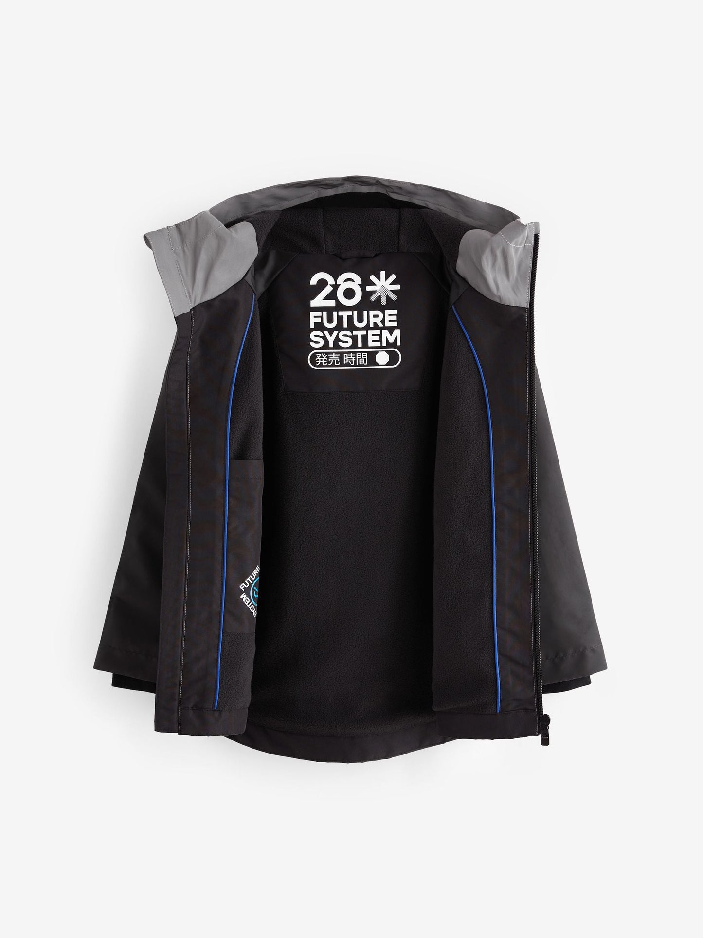 Grey Reflective Waterproof Fleece Hooded Lined Jacket (3-17yrs)