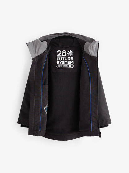 Grey Reflective Waterproof Fleece Hooded Lined Jacket (3-17yrs)