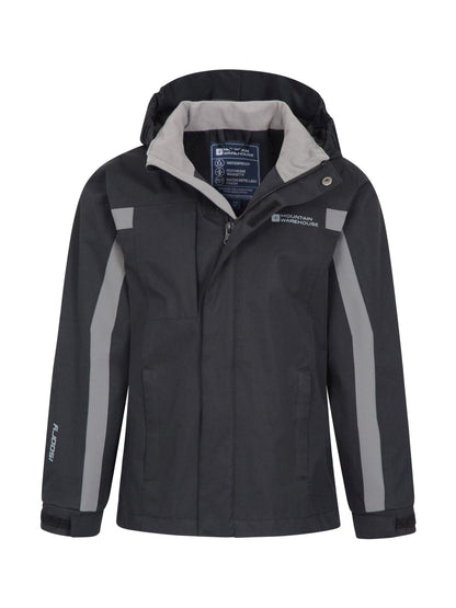 Dsiney Kidz - Mountain Warehouse Black Samson Waterproof Jacket image 2