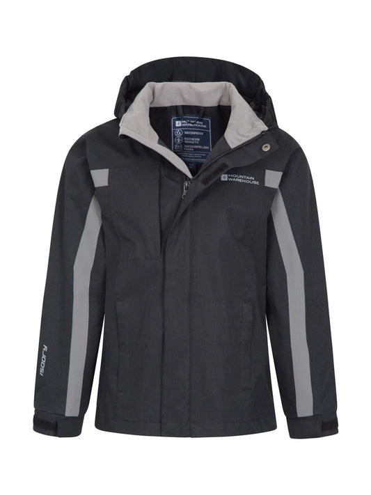 Dsiney Kidz - Mountain Warehouse Black Samson Waterproof Jacket image 2