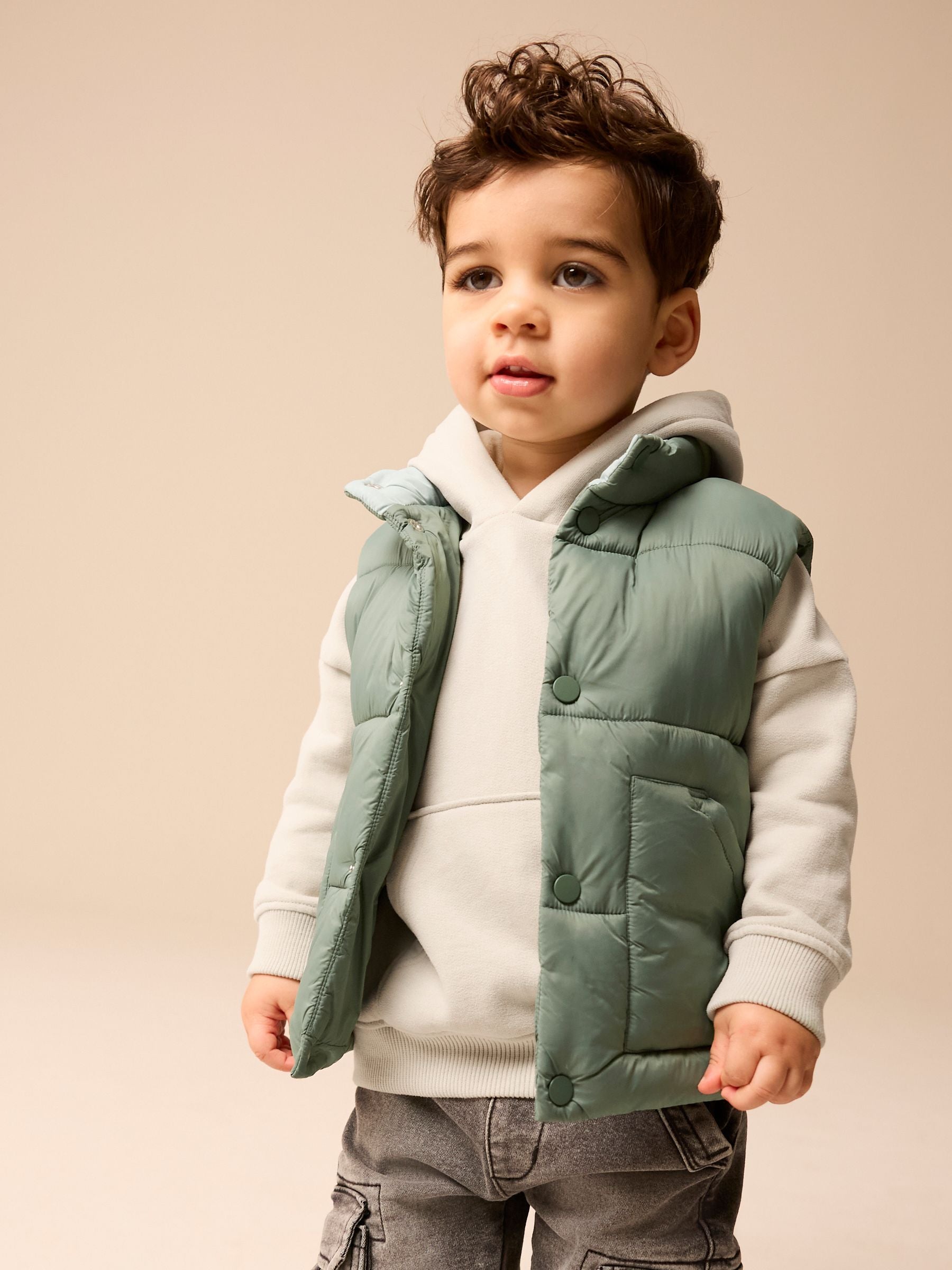 Dsiney Kidz - Sage Green Padded Gilet (3mths-10yrs) image 1