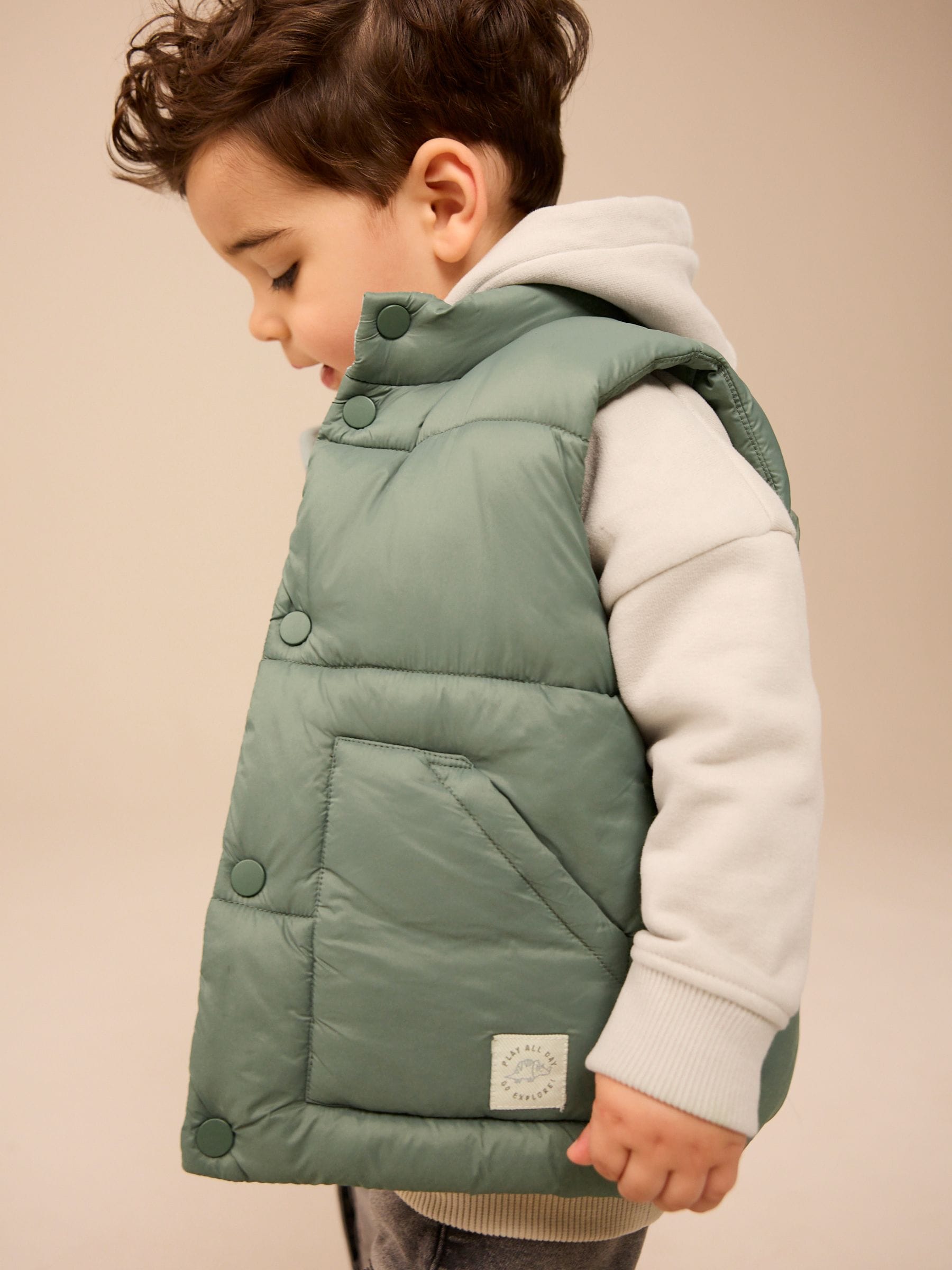 Dsiney Kidz - Sage Green Padded Gilet (3mths-10yrs) image 2